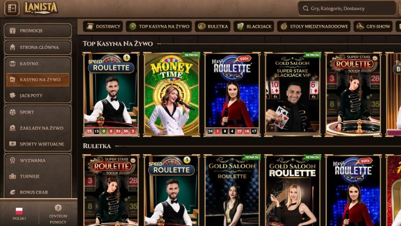 Lanista Casino zrzut ekranu