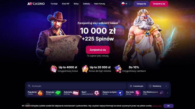 NV Casino zrzut ekranu